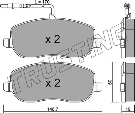 Trusting 546.0 - Kit de plaquettes de frein, frein à disque cwaw.fr