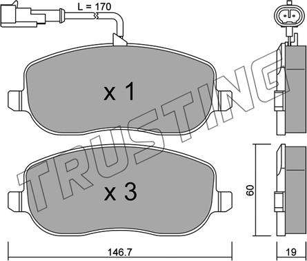 Trusting 546.1 - Kit de plaquettes de frein, frein à disque cwaw.fr