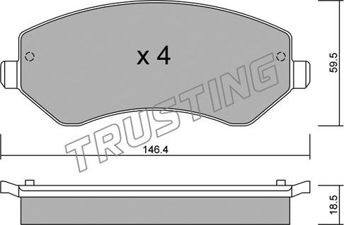 Trusting 540.0 - Kit de plaquettes de frein, frein à disque cwaw.fr