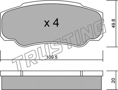 Trusting 548.0 - Kit de plaquettes de frein, frein à disque cwaw.fr