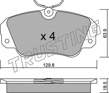 Trusting 554.0 - Kit de plaquettes de frein, frein à disque cwaw.fr