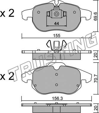 Trusting 556.0 - Kit de plaquettes de frein, frein à disque cwaw.fr