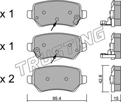 Trusting 558.2 - Kit de plaquettes de frein, frein à disque cwaw.fr