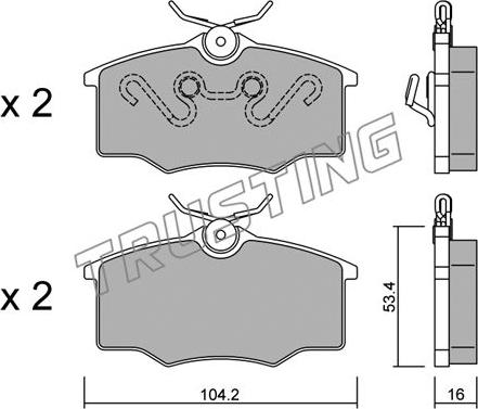 Trusting 553.0 - Kit de plaquettes de frein, frein à disque cwaw.fr