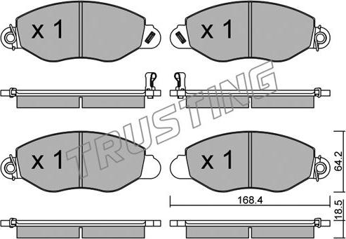 Trusting 552.0 - Kit de plaquettes de frein, frein à disque cwaw.fr