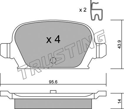 Trusting 557.0 - Kit de plaquettes de frein, frein à disque cwaw.fr