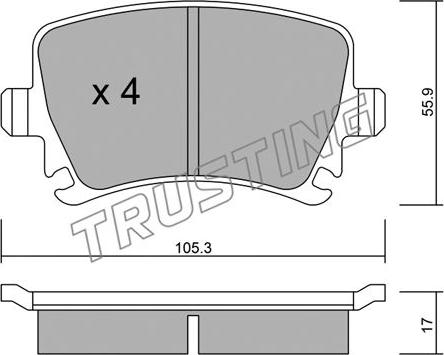 Trusting 569.0 - Kit de plaquettes de frein, frein à disque cwaw.fr