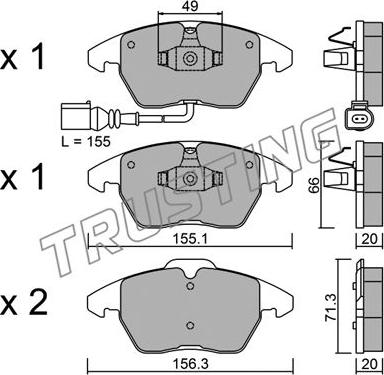 Trusting 564.0 - Kit de plaquettes de frein, frein à disque cwaw.fr