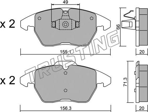 Trusting 564.2 - Kit de plaquettes de frein, frein à disque cwaw.fr