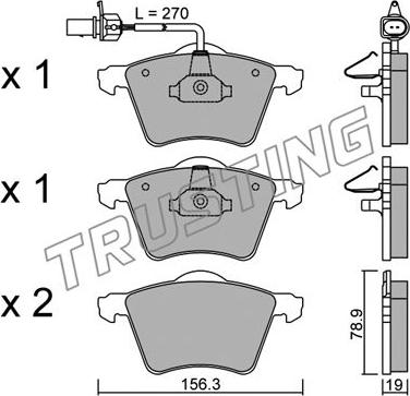 Trusting 566.0 - Kit de plaquettes de frein, frein à disque cwaw.fr