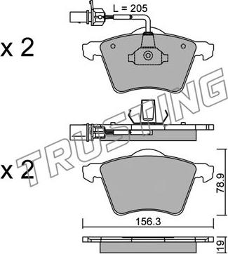 Trusting 566.1 - Kit de plaquettes de frein, frein à disque cwaw.fr