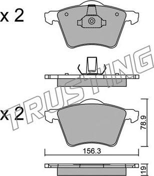 Trusting 566.2 - Kit de plaquettes de frein, frein à disque cwaw.fr