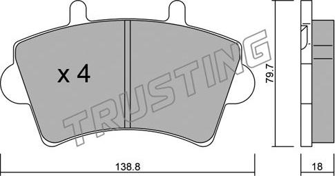 Trusting 561.0 - Kit de plaquettes de frein, frein à disque cwaw.fr