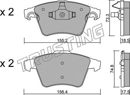 Trusting 568.4 - Kit de plaquettes de frein, frein à disque cwaw.fr