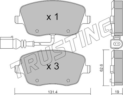 Trusting 563.1 - Kit de plaquettes de frein, frein à disque cwaw.fr