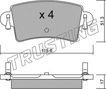 Trusting 562.0 - Kit de plaquettes de frein, frein à disque cwaw.fr