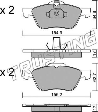 Trusting 505.0 - Kit de plaquettes de frein, frein à disque cwaw.fr