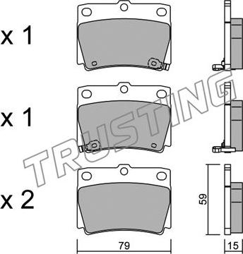 Trusting 500.0 - Kit de plaquettes de frein, frein à disque cwaw.fr