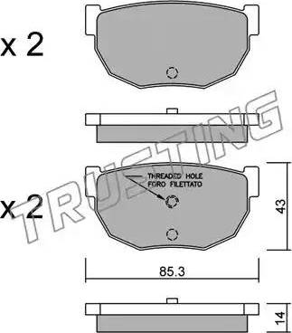 Trusting 508.0 - Kit de plaquettes de frein, frein à disque cwaw.fr