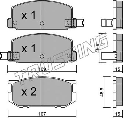 Trusting 514.0 - Kit de plaquettes de frein, frein à disque cwaw.fr