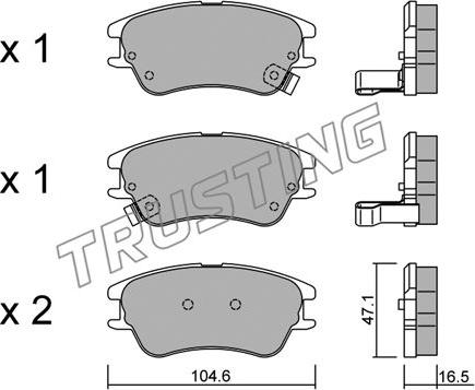 Trusting 518.0 - Kit de plaquettes de frein, frein à disque cwaw.fr