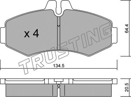 Trusting 589.0 - Kit de plaquettes de frein, frein à disque cwaw.fr