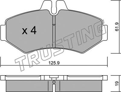 Trusting 588.0 - Kit de plaquettes de frein, frein à disque cwaw.fr