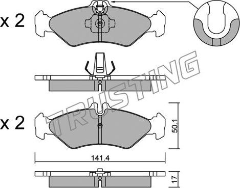 Trusting 587.0 - Kit de plaquettes de frein, frein à disque cwaw.fr