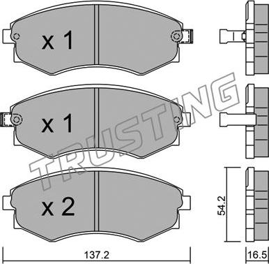 Trusting 534.0 - Kit de plaquettes de frein, frein à disque cwaw.fr