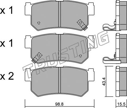 Trusting 535.0 - Kit de plaquettes de frein, frein à disque cwaw.fr