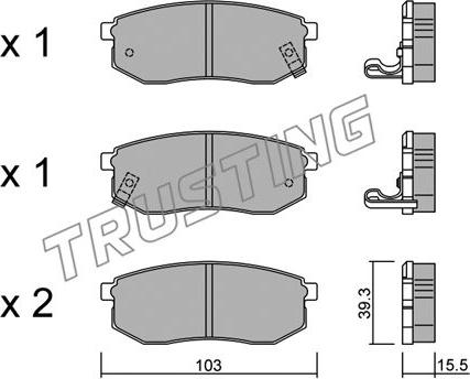 Trusting 530.0 - Kit de plaquettes de frein, frein à disque cwaw.fr