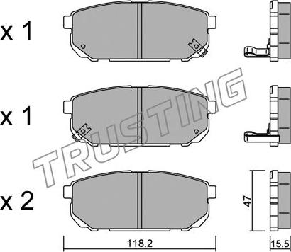 Trusting 532.0 - Kit de plaquettes de frein, frein à disque cwaw.fr