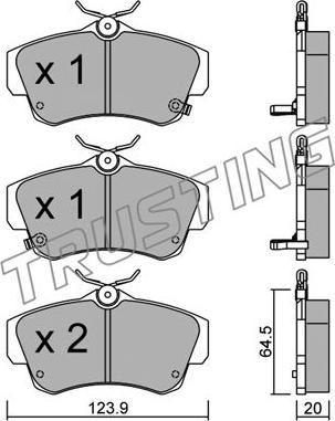 Trusting 537.0 - Kit de plaquettes de frein, frein à disque cwaw.fr