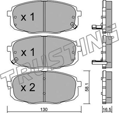 Trusting 529.0 - Kit de plaquettes de frein, frein à disque cwaw.fr