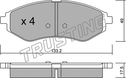 Trusting 524.0 - Kit de plaquettes de frein, frein à disque cwaw.fr