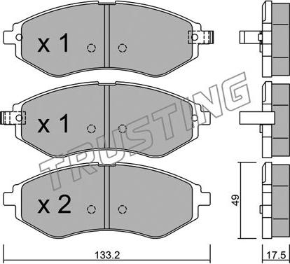 Trusting 524.1 - Kit de plaquettes de frein, frein à disque cwaw.fr