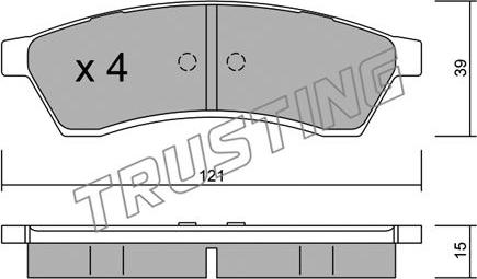 Trusting 526.0 - Kit de plaquettes de frein, frein à disque cwaw.fr