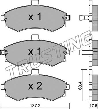 Trusting 520.0 - Kit de plaquettes de frein, frein à disque cwaw.fr