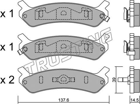 Trusting 521.0 - Kit de plaquettes de frein, frein à disque cwaw.fr