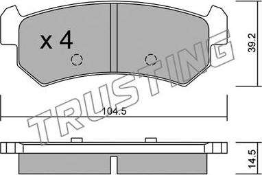 Trusting 527.0 - Kit de plaquettes de frein, frein à disque cwaw.fr