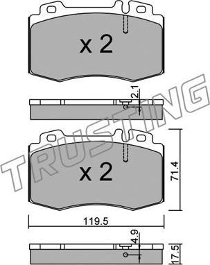 Trusting 579.5 - Kit de plaquettes de frein, frein à disque cwaw.fr