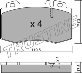 Trusting 579.0 - Kit de plaquettes de frein, frein à disque cwaw.fr