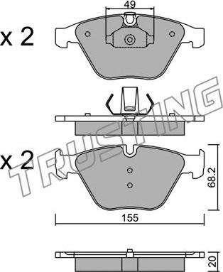 Trusting 574.9 - Kit de plaquettes de frein, frein à disque cwaw.fr