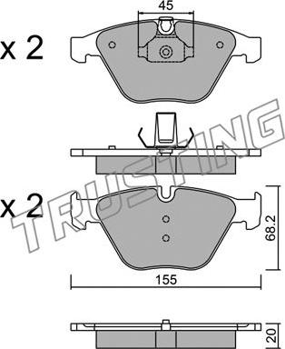 Trusting 574.8 - Kit de plaquettes de frein, frein à disque cwaw.fr