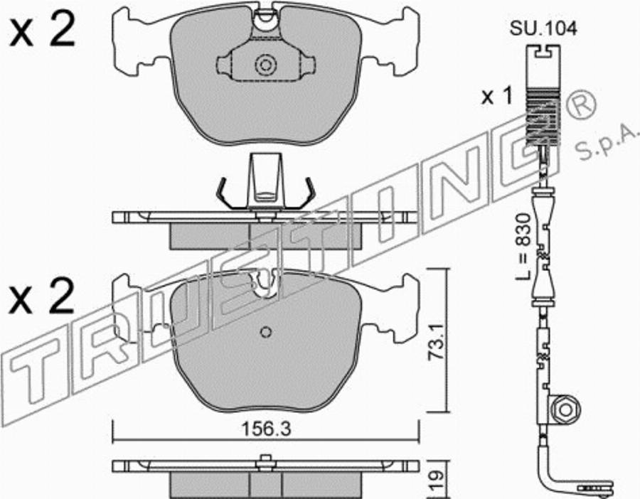 Trusting 575.0W - Kit de plaquettes de frein, frein à disque cwaw.fr