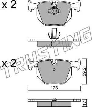 Trusting 576.0 - Kit de plaquettes de frein, frein à disque cwaw.fr