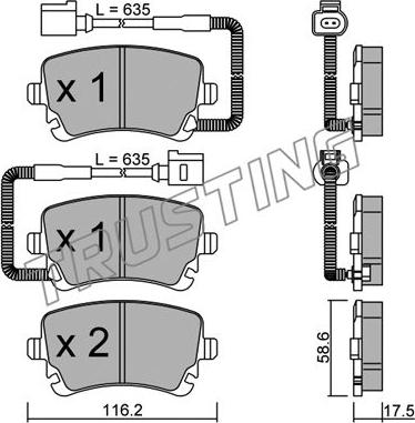 Trusting 570.1 - Kit de plaquettes de frein, frein à disque cwaw.fr