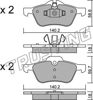 Trusting 571.0 - Kit de plaquettes de frein, frein à disque cwaw.fr