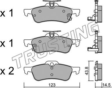 Trusting 572.1 - Kit de plaquettes de frein, frein à disque cwaw.fr