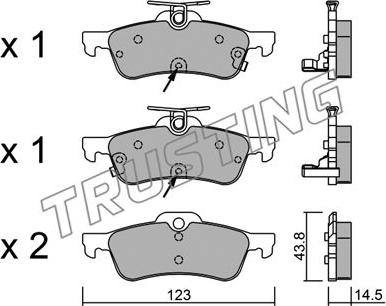 Trusting 572.2 - Kit de plaquettes de frein, frein à disque cwaw.fr